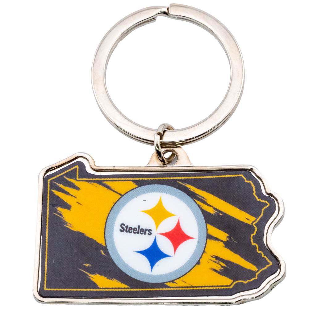 Pittsburgh Steelers State Shape Keyring - Gift Arch