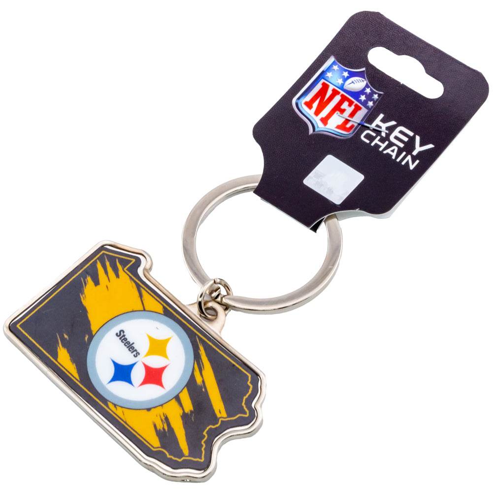 Pittsburgh Steelers State Shape Keyring - Gift Arch