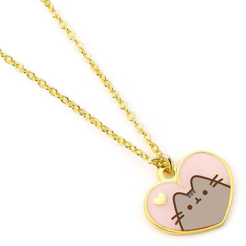 Pusheen Gold Plated Heart Necklace - Gift Arch