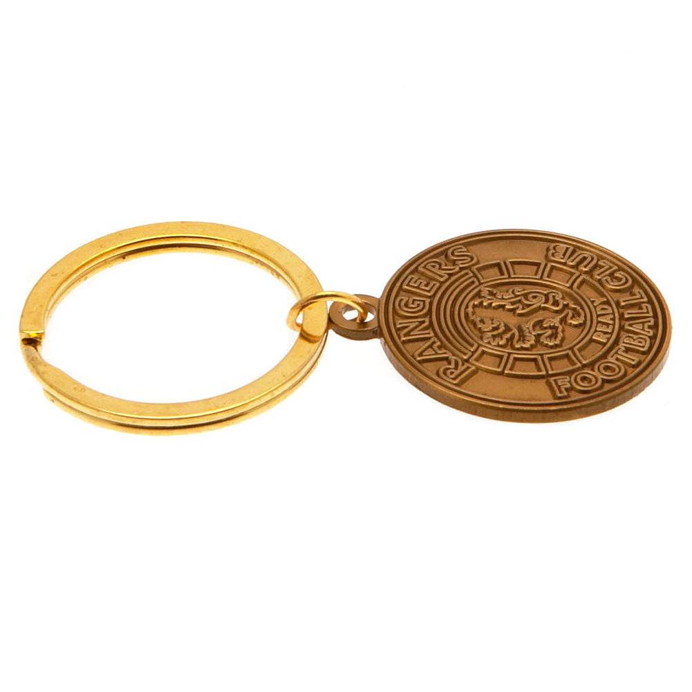 Rangers FC Antique Gold Ready Crest Keyring - Gift Arch