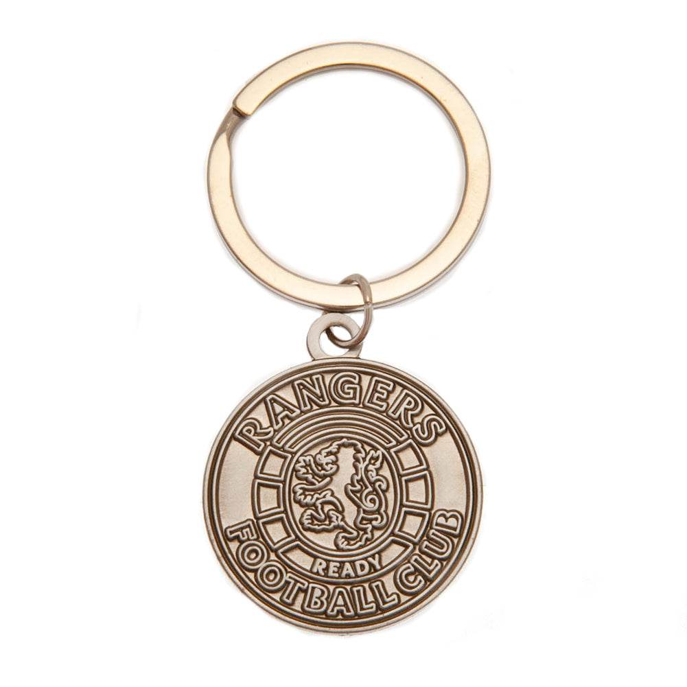 Rangers FC Antique Silver Ready Crest Keyring - Gift Arch
