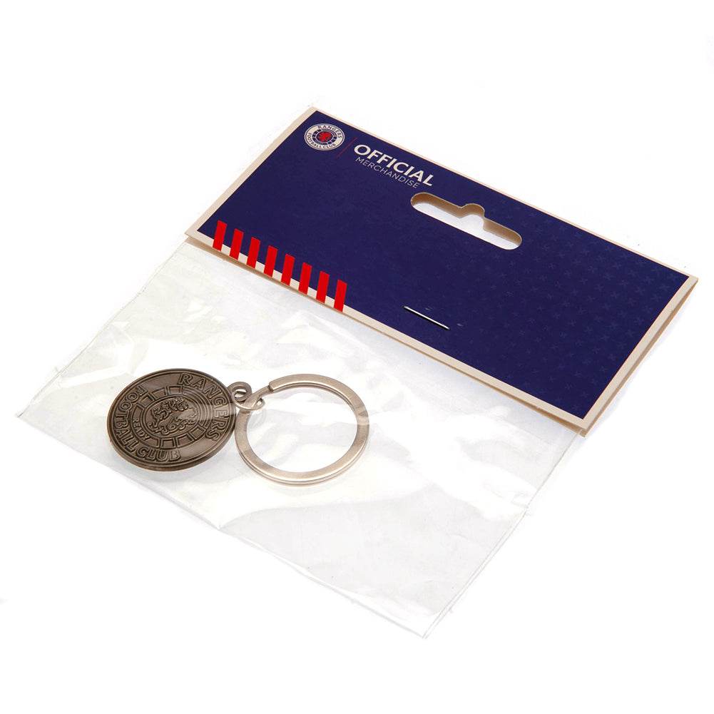 Rangers FC Antique Silver Ready Crest Keyring - Gift Arch