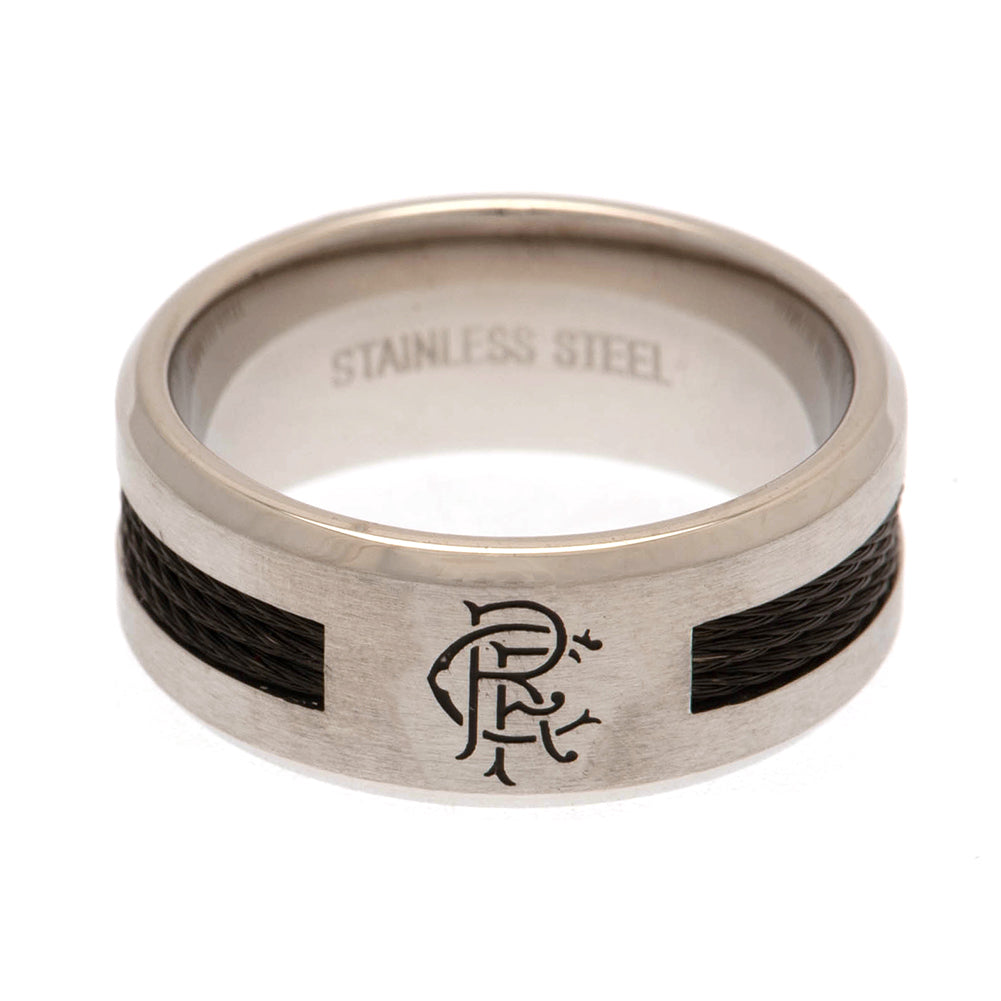 Rangers FC Black Inlay Ring Small - Gift Arch