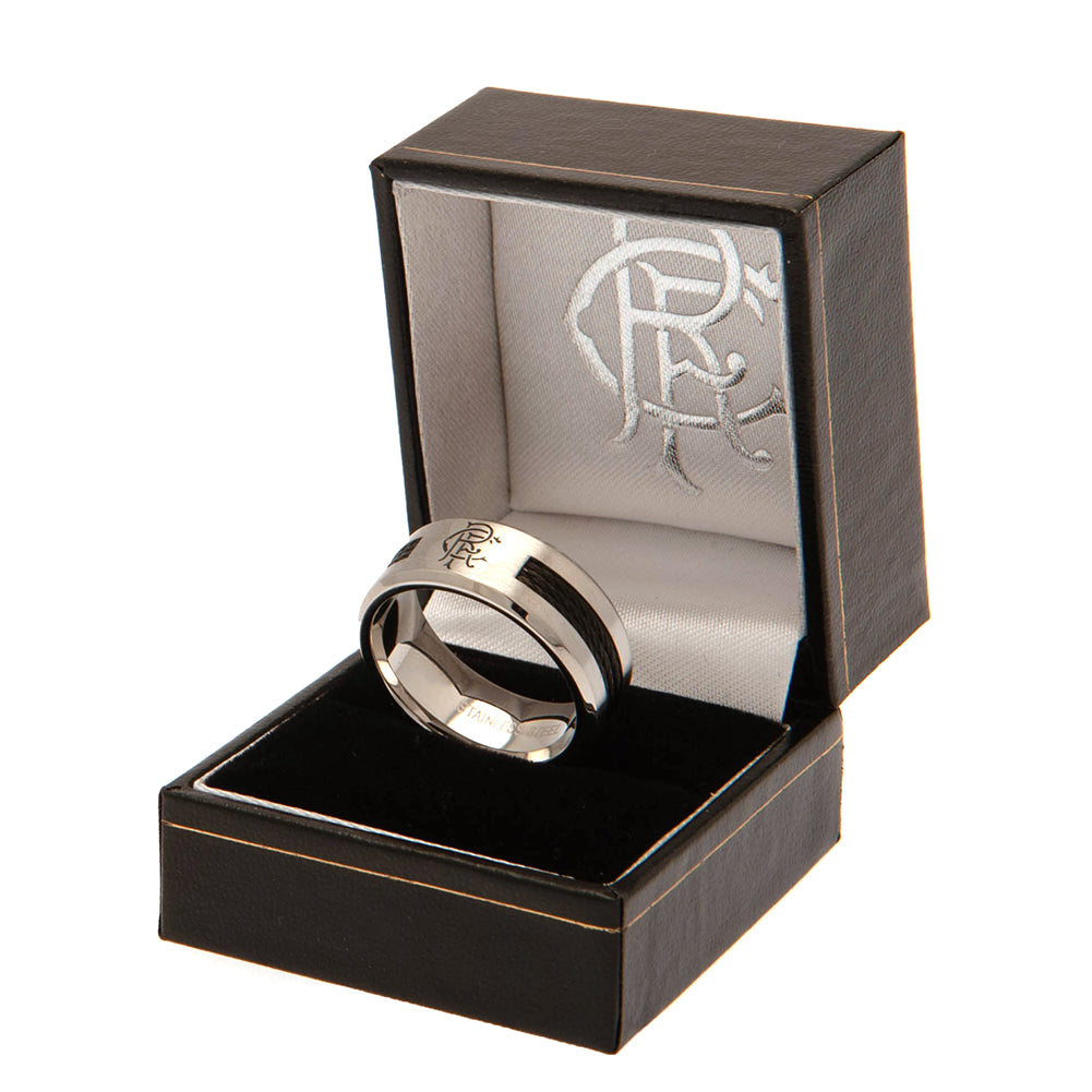 Rangers FC Black Inlay Ring Small - Gift Arch