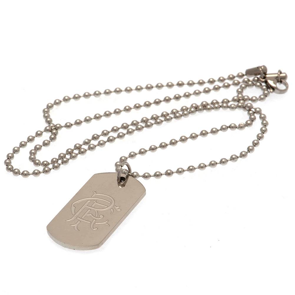 Rangers FC Engraved Dog Tag & Chain - Gift Arch