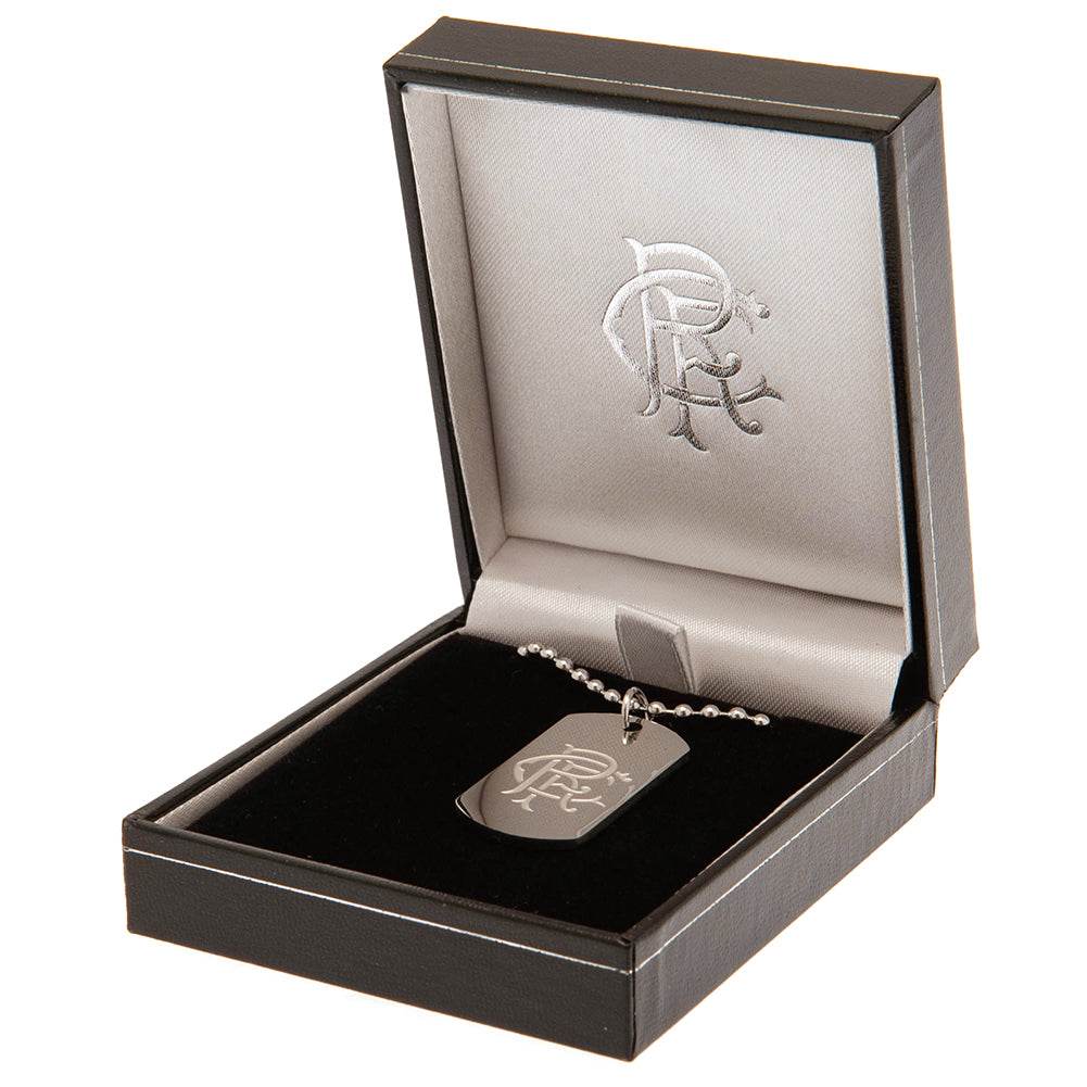 Rangers FC Engraved Dog Tag & Chain - Gift Arch