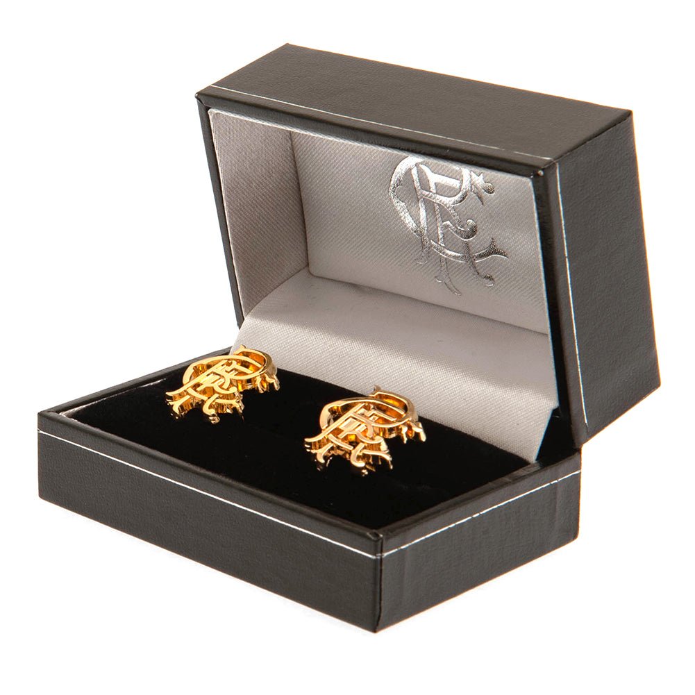 Rangers FC Gold Plated Scroll Crest Cufflinks - Gift Arch