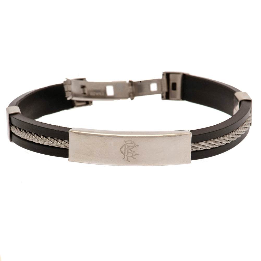 Rangers FC Silver Inlay Silicone Bracelet - Gift Arch