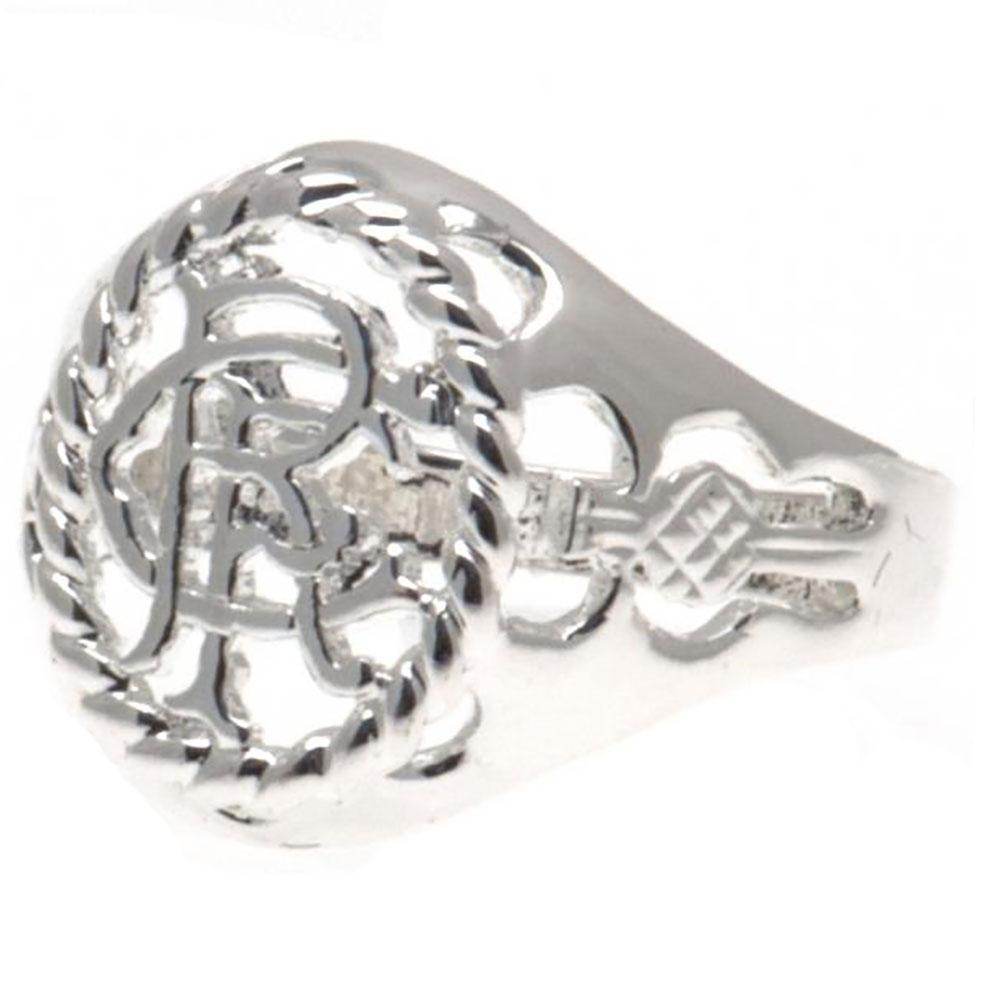Rangers FC Silver Plated Crest Ring Large - Gift Arch