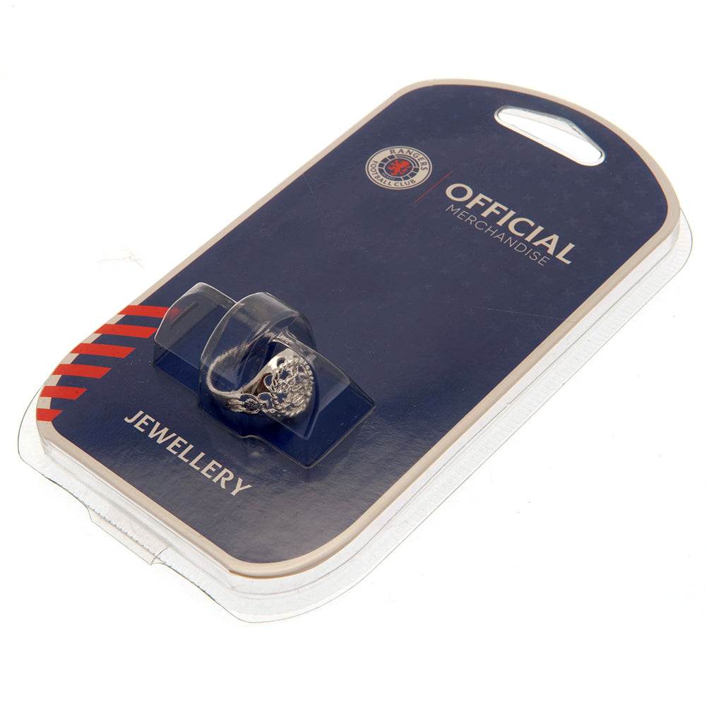 Rangers FC Silver Plated Crest Ring Large - Gift Arch