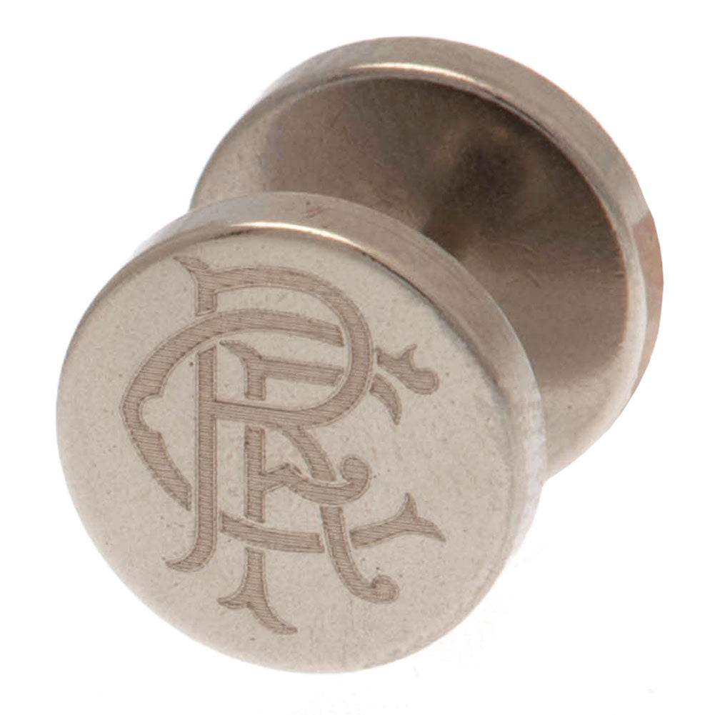 Rangers FC Stainless Steel Scroll Crest Stud Earring - Gift Arch