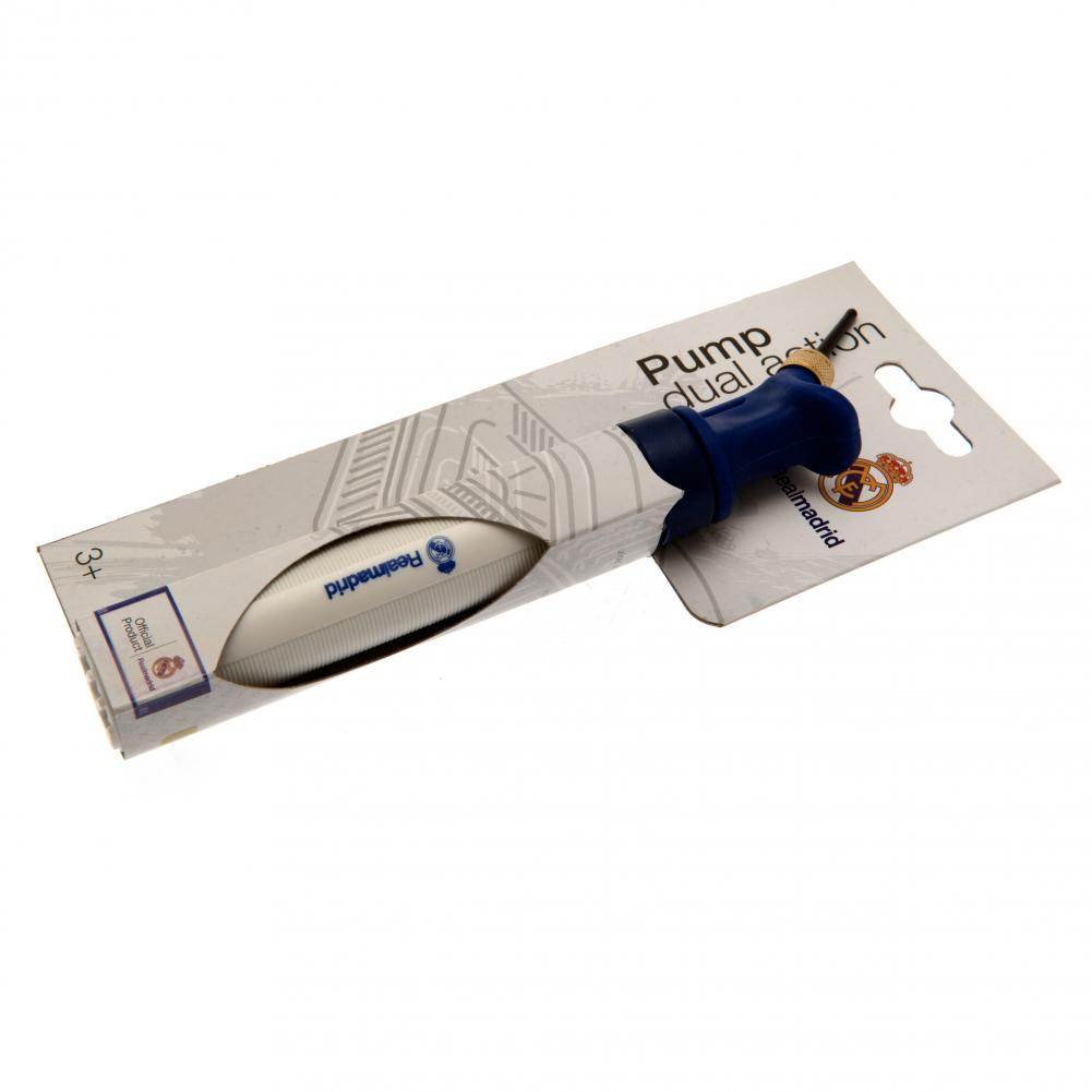 Real Madrid CF White Dual Action Football Pump - Gift Arch