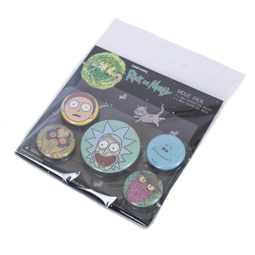 Rick And Morty Heads Button Badge Set - Gift Arch