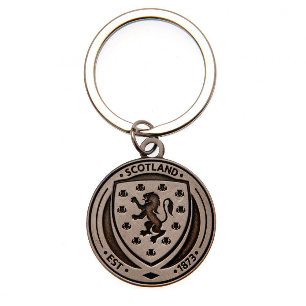Scottish FA Antique Silver Crest Keyring - Gift Arch