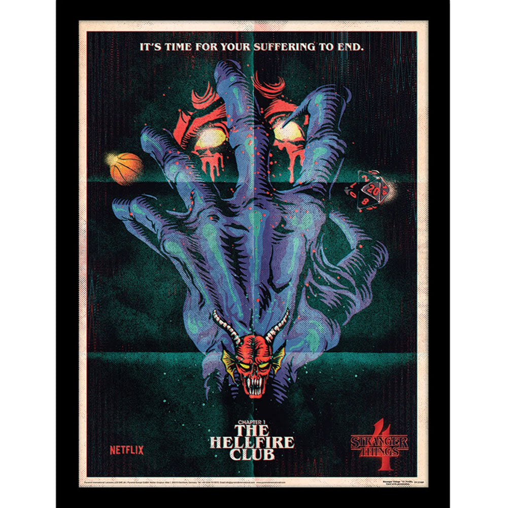 Stranger Things Framed Picture 16 x 12 Hellfire Club - Gift Arch