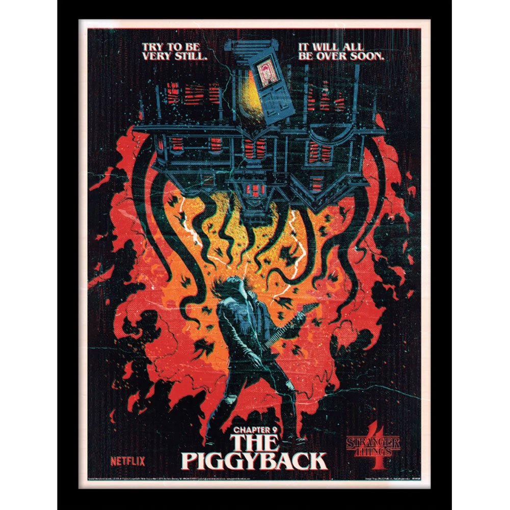 Stranger Things Framed Picture 16 x 12 Piggyback - Gift Arch