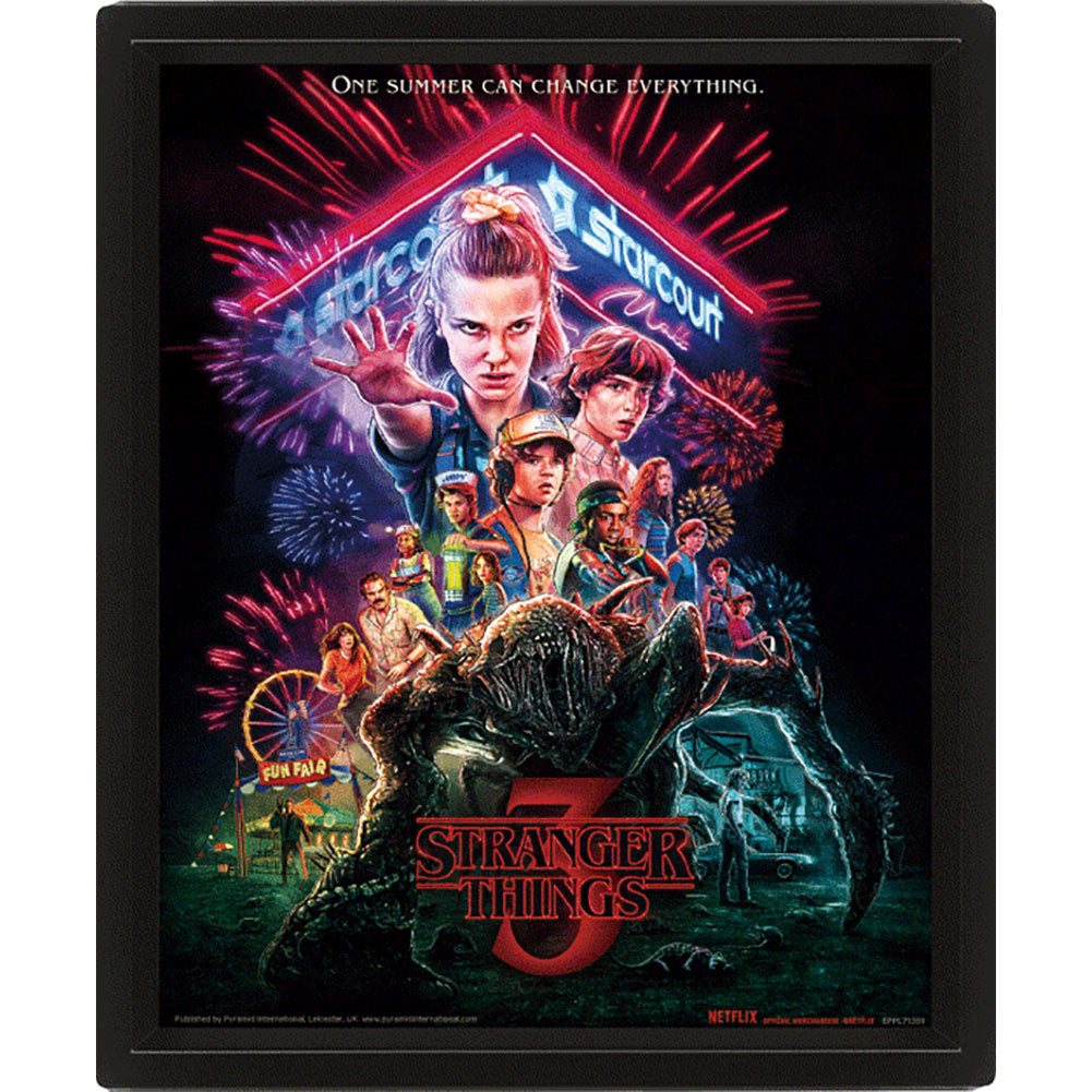 Stranger Things Summer Of 85 Framed 3D Picture - Gift Arch