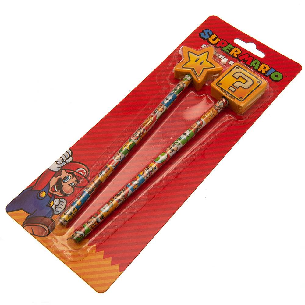 Super Mario 2pk Pencil & Topper Set - Gift Arch