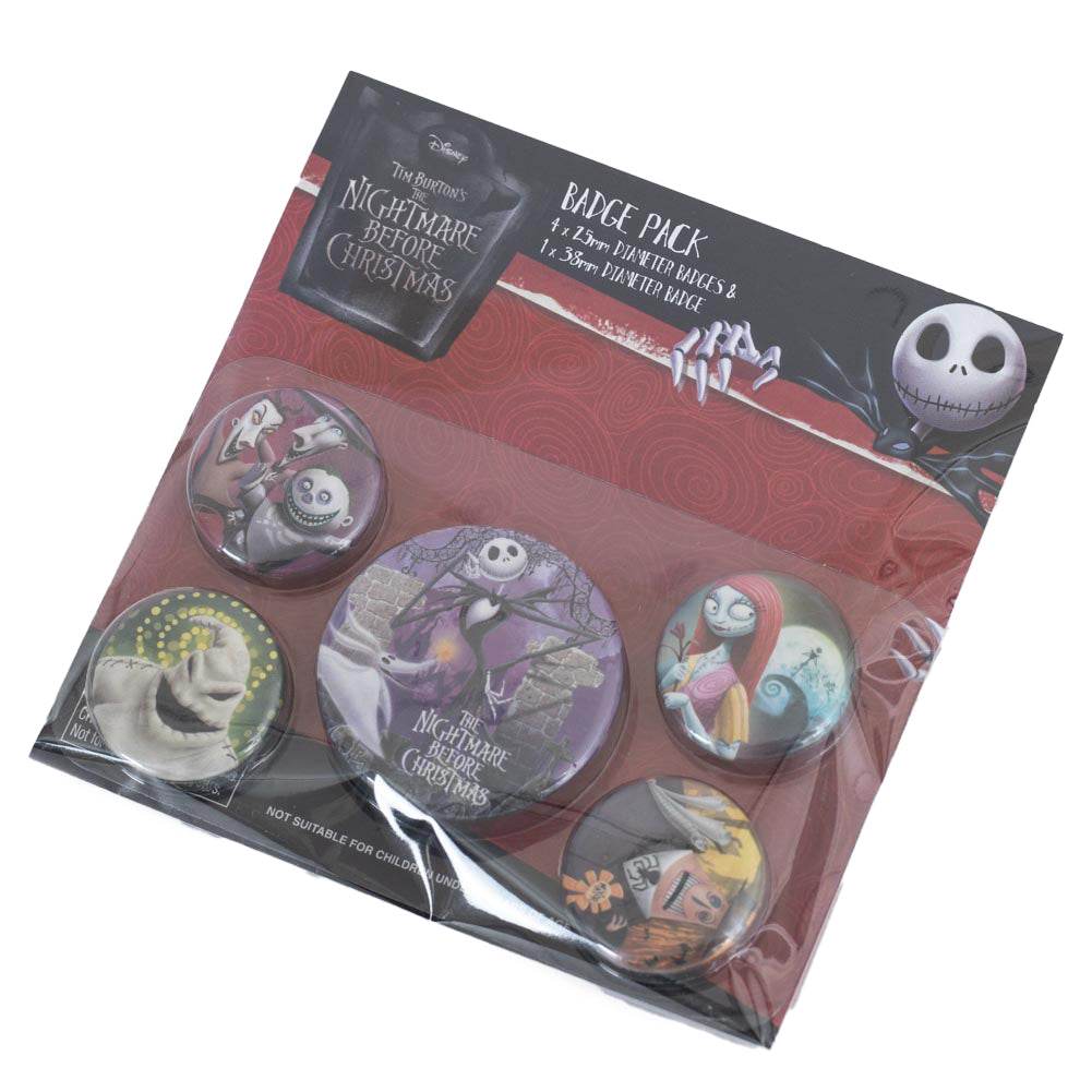 The Nightmare Before Christmas Button Badge Set - Gift Arch