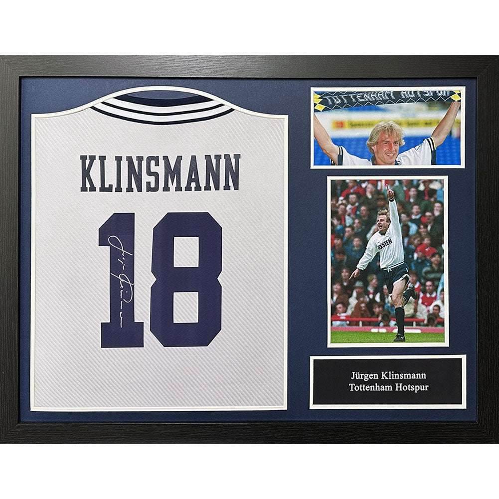 Tottenham Hotspur FC 1994 Klinsmann Signed Shirt (Framed) - Gift Arch