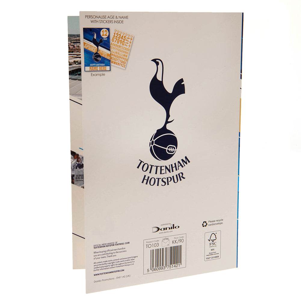Tottenham Hotspur FC Birthday Card With Stickers - Gift Arch