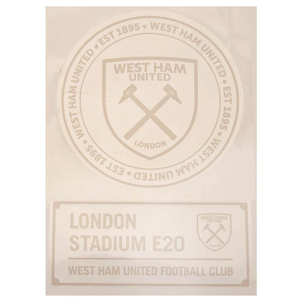 West Ham United FC 2pk A4 Car Decal - Gift Arch