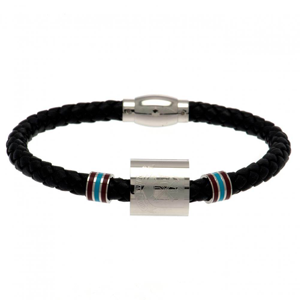 West Ham United FC Colour Ring Leather Bracelet - Gift Arch
