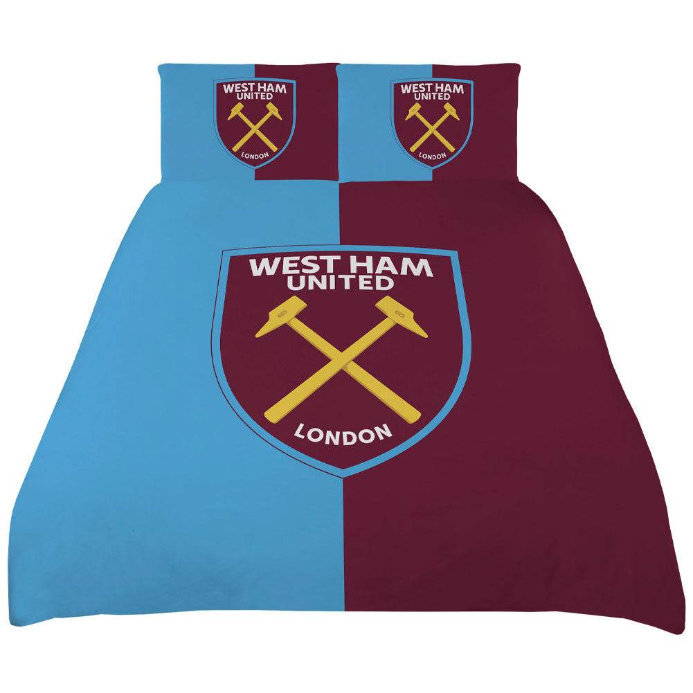 West Ham United FC Colour Split King Duvet Set - Gift Arch