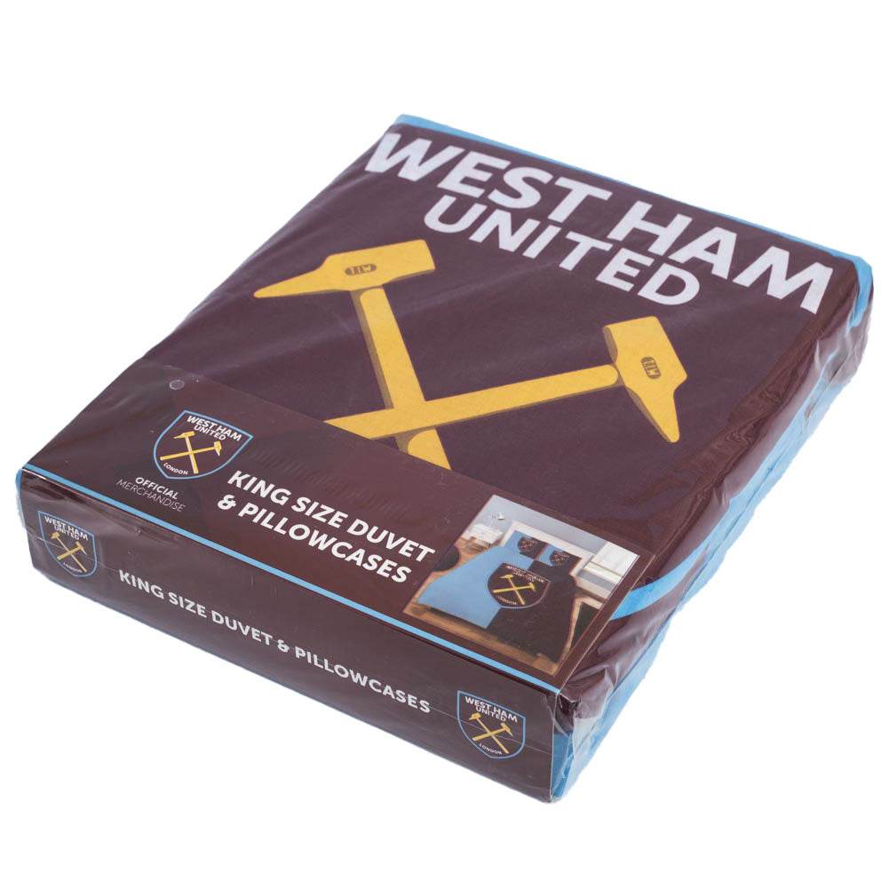 West Ham United FC Colour Split King Duvet Set - Gift Arch