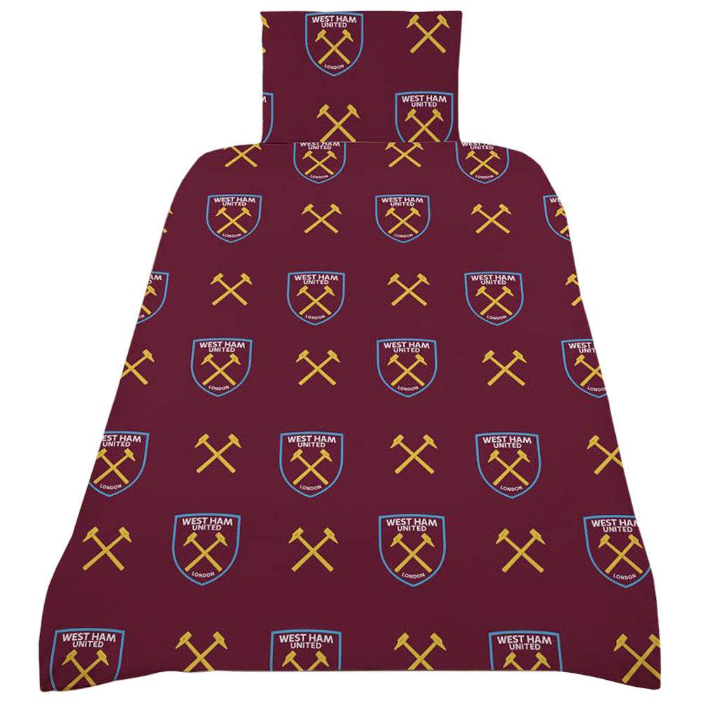 West Ham United FC Colour Split Single Duvet Set - Gift Arch