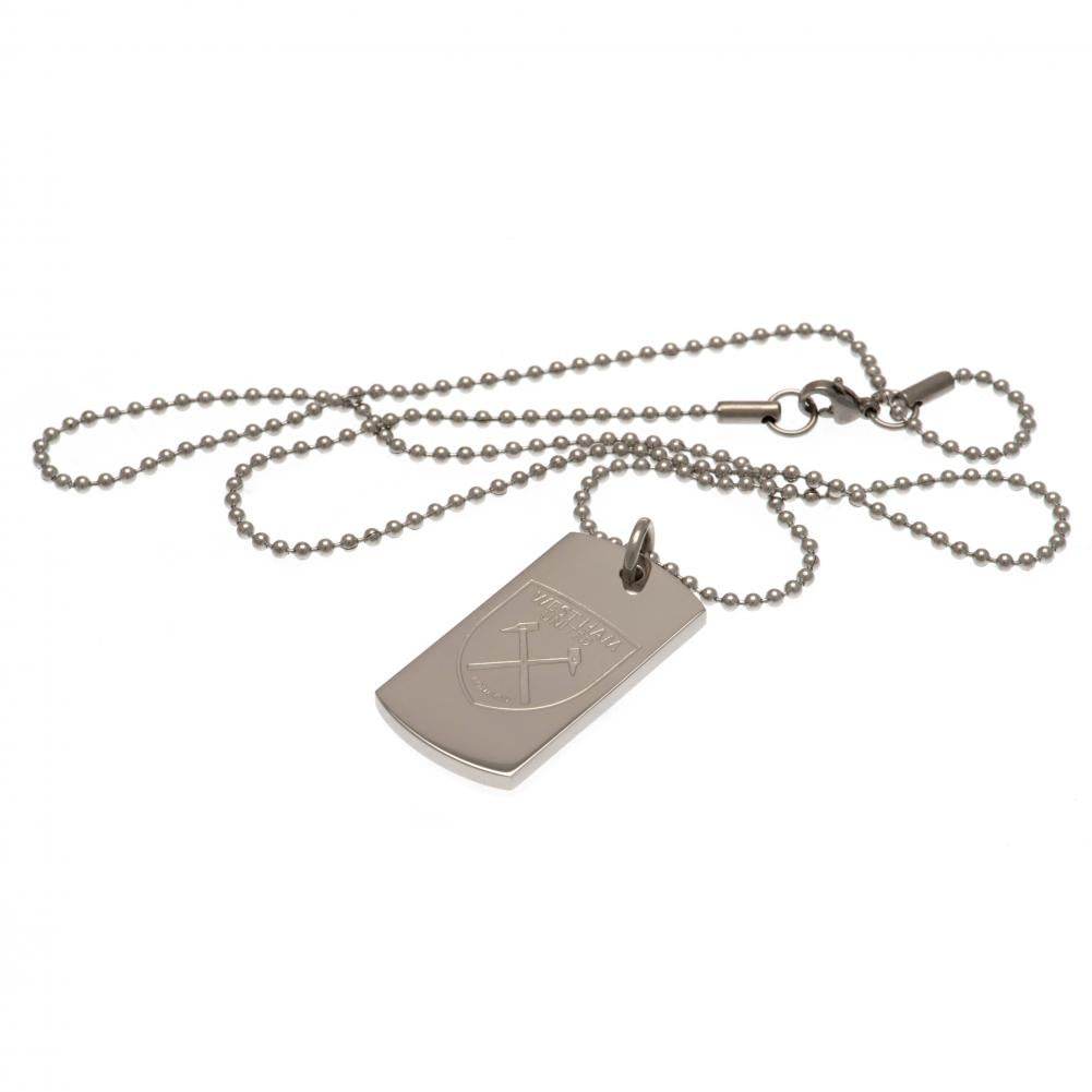 West Ham United FC Engraved Dog Tag & Chain - Gift Arch