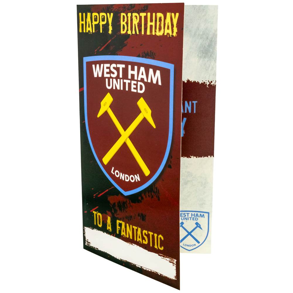 West Ham United FC Personalised Birthday Card - Gift Arch