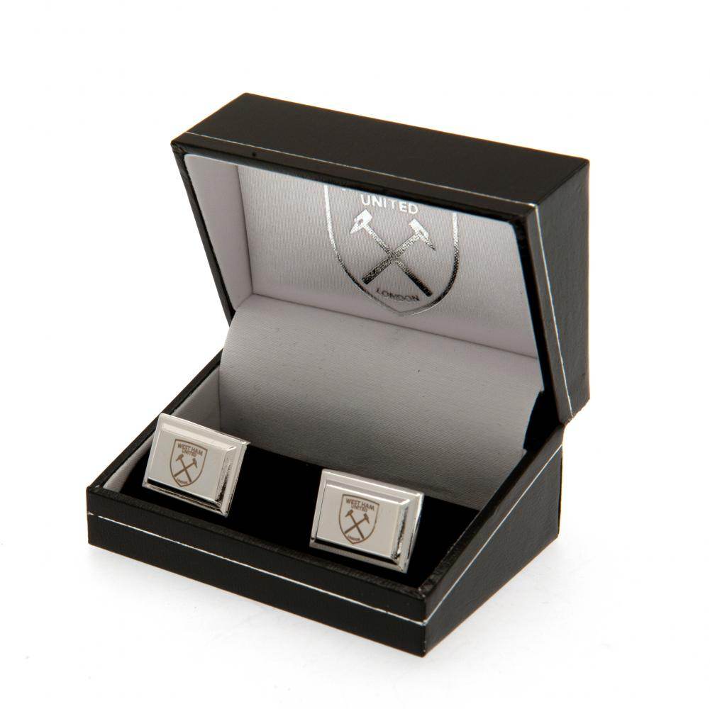 West Ham United FC Silver Plated Cufflinks - Gift Arch