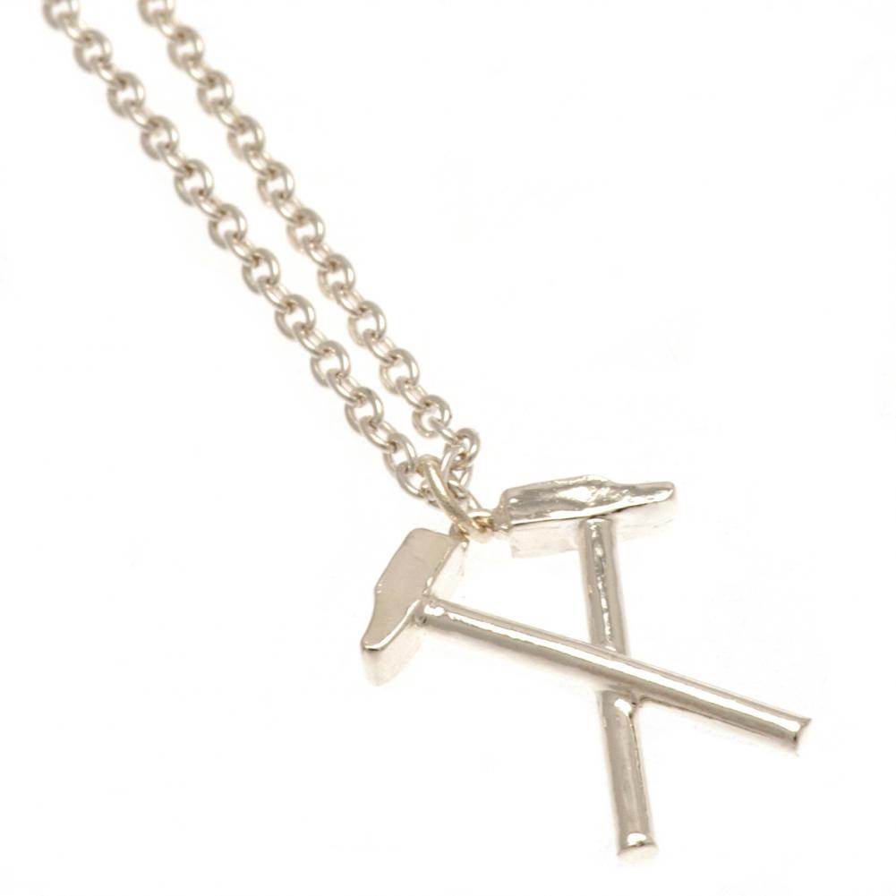 West Ham United FC Silver Plated Pendant & Chain HM - Gift Arch