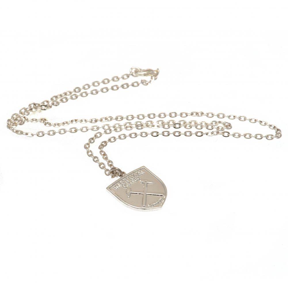 West Ham United FC Silver Plated Pendant & Chain XL - Gift Arch