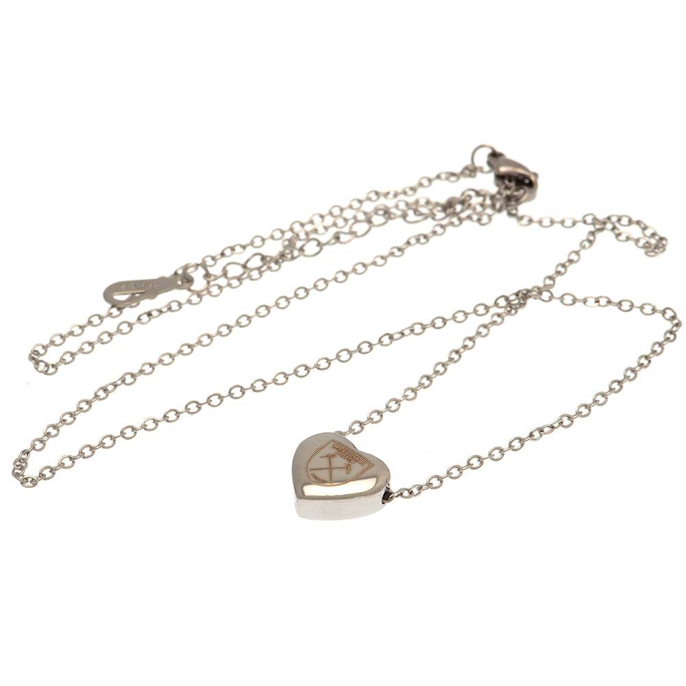 West Ham United FC Stainless Steel Heart Necklace - Gift Arch