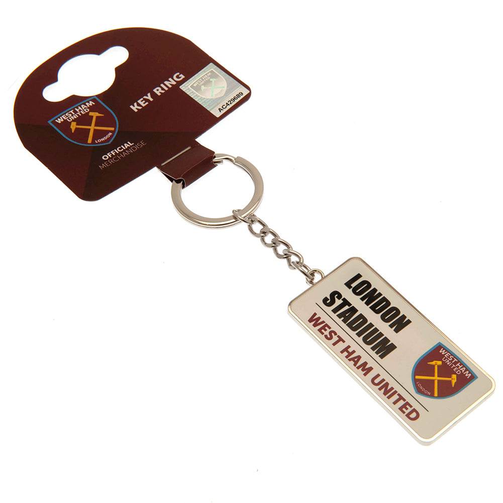 West Ham United FC Street Sign Keyring - Gift Arch