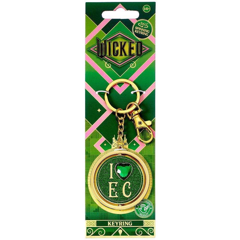 Wicked I Love Emerald City Spinner Keyring - Gift Arch