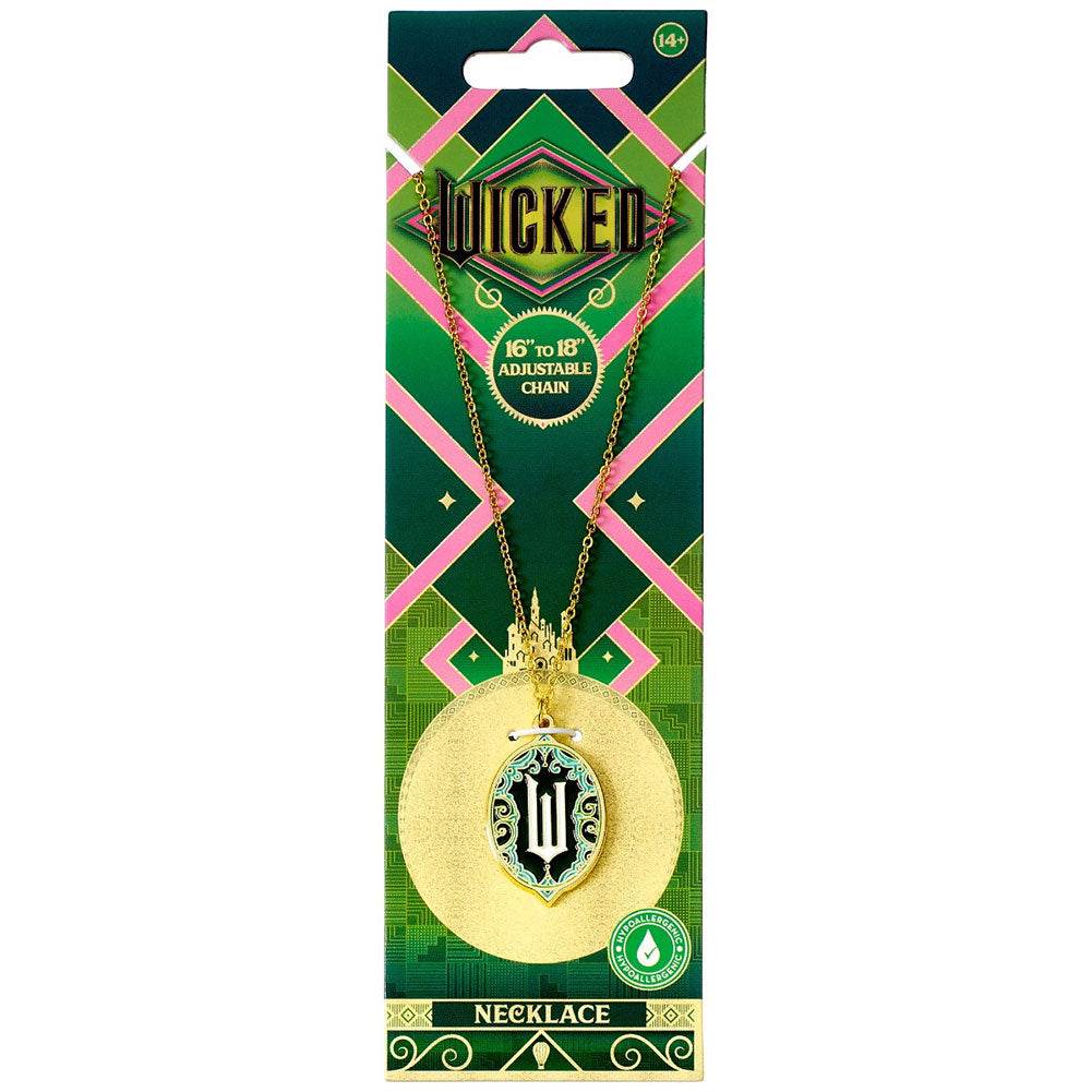 Wicked Silver Plated Emerald City Necklace - Gift Arch