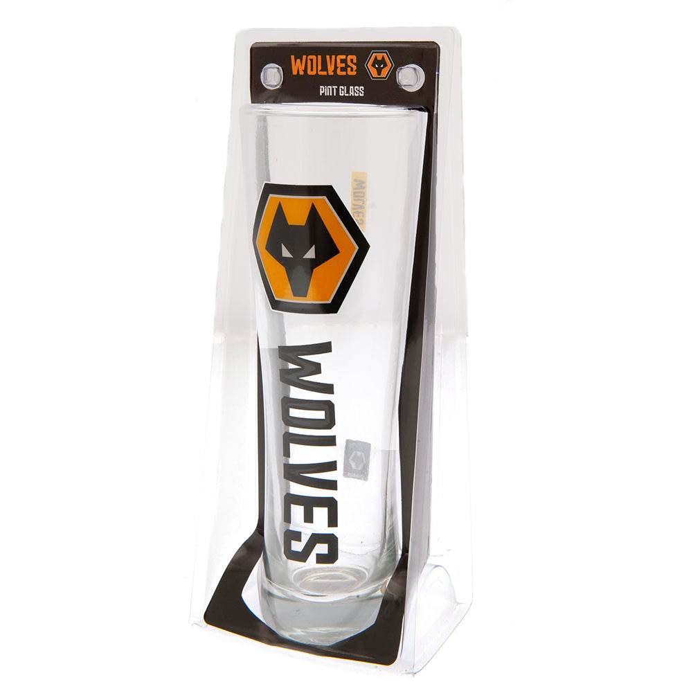 Wolverhampton Wanderers FC Tall Beer Glass - Gift Arch