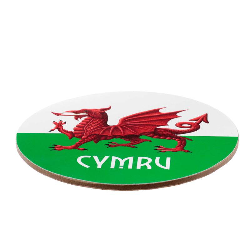 Welsh Dragon Wales (Cymru) Souvenir Porcelain Mug & Coaster Set - Gift Arch