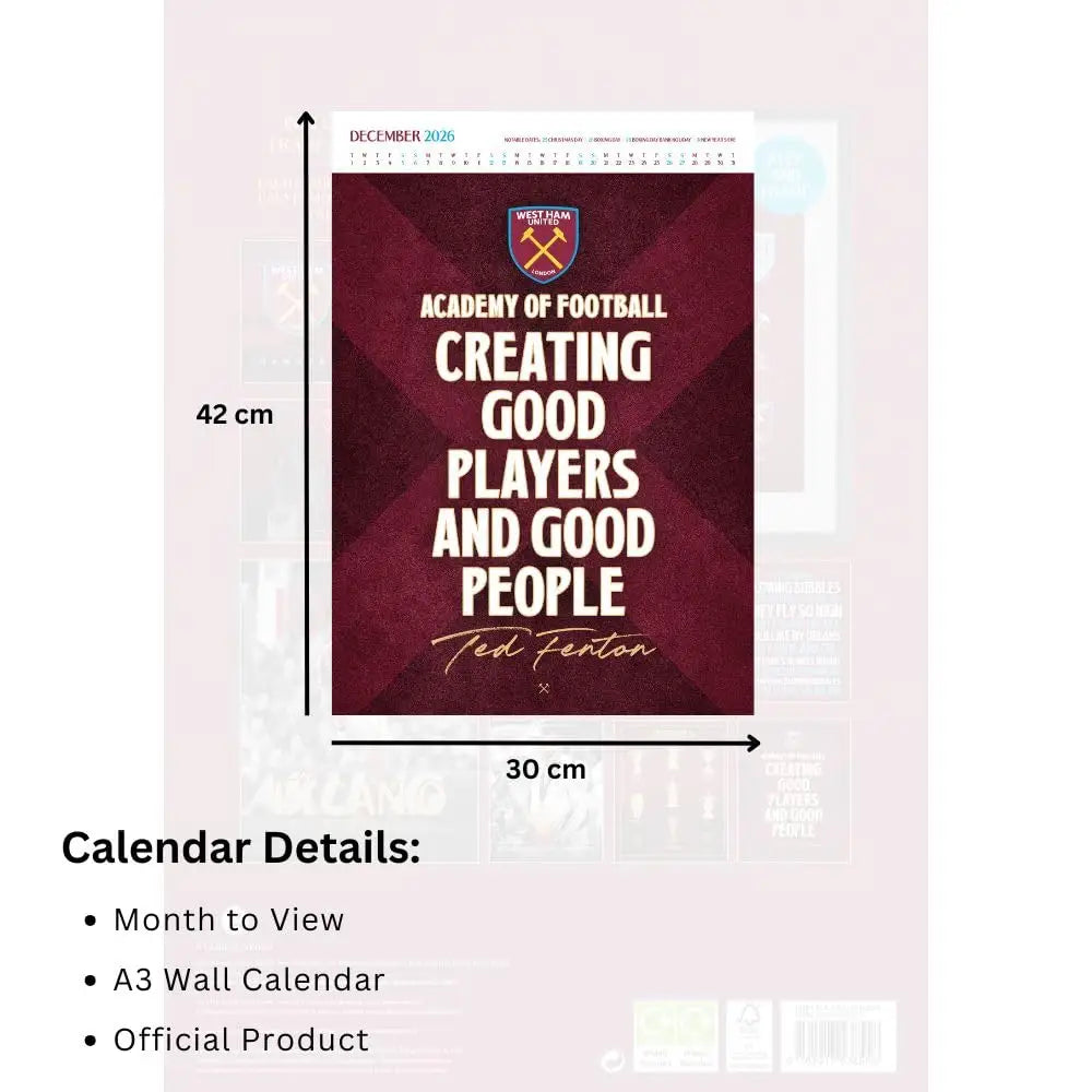 West Ham United FC Deluxe Calendar 2026