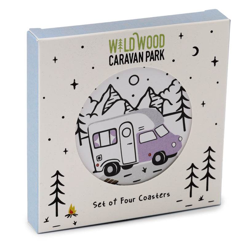 Wildwood Caravan Set of 4 Cork Coasters - Gift Arch