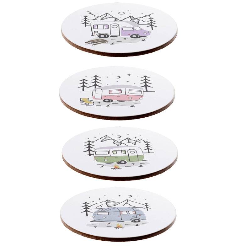 Wildwood Caravan Set of 4 Cork Coasters - Gift Arch