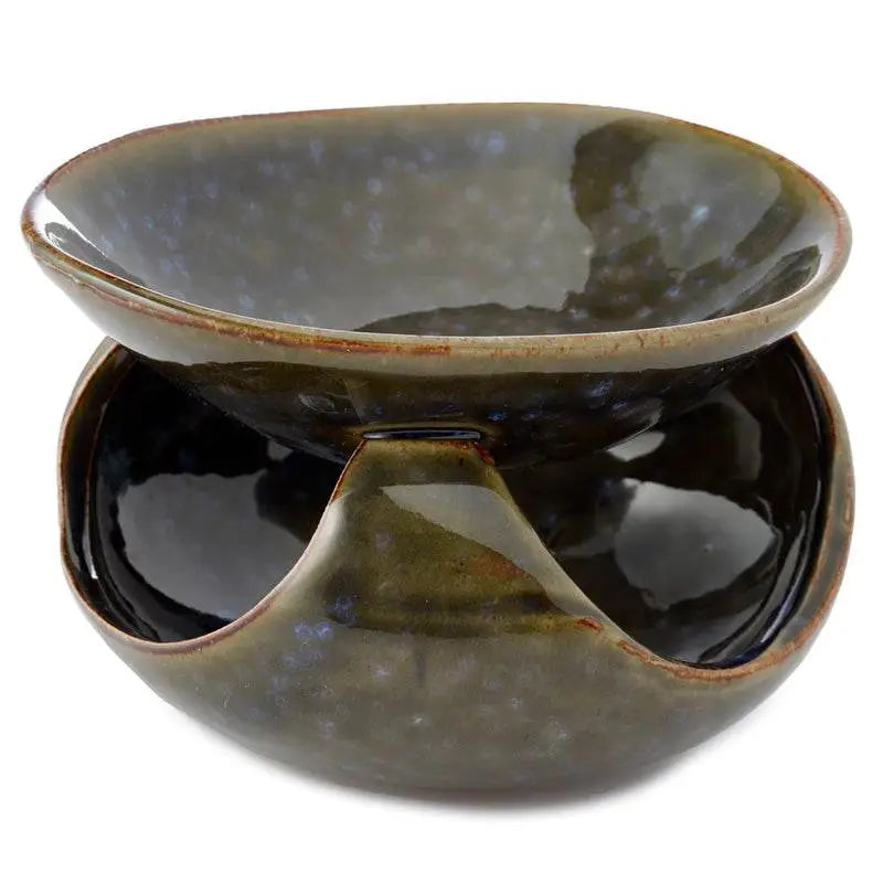 Abstract Dark Mottled Ceramic Oil Burner - Oil Burners & Wax Melt Burners