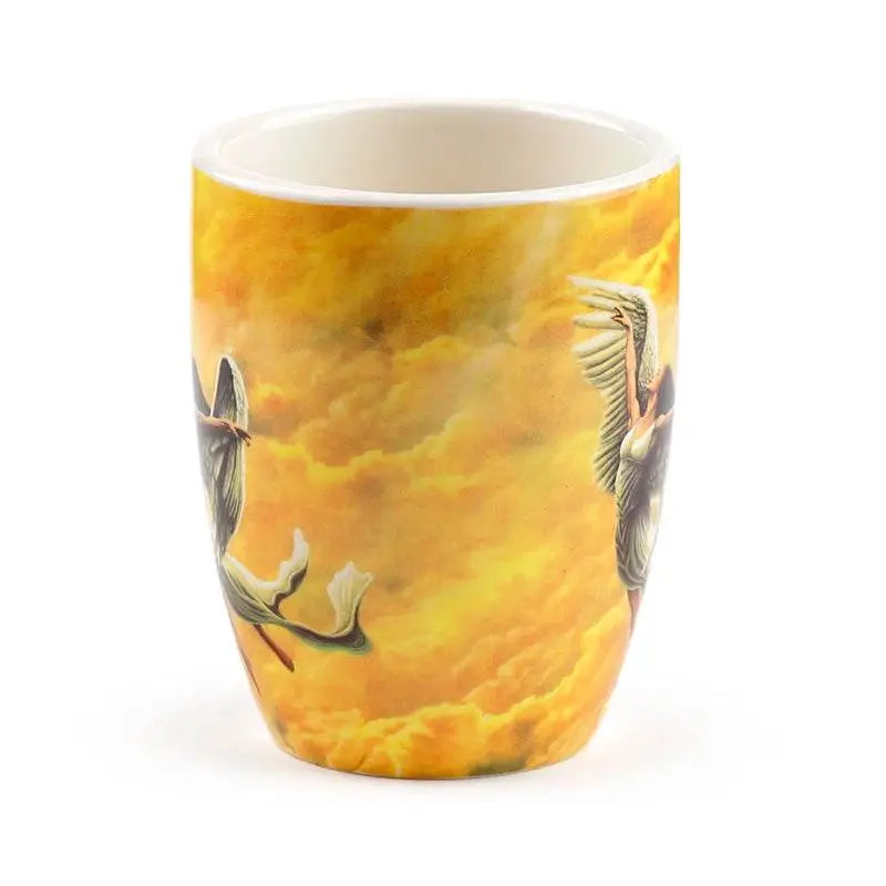 Angel Wings Ceramic Shaped Handle Mug with Decal - Mugs & Coffee Cups