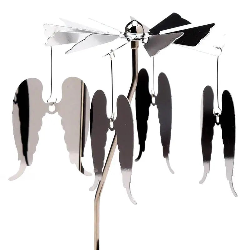 Angel Wings Rotating Carousel Spinning Tea Light Candle Holder - Candles & Candle Holders