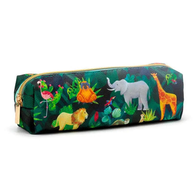 Animal Kingdom Canvas Pencil Case - Zoo Safari & Wildlife Parks