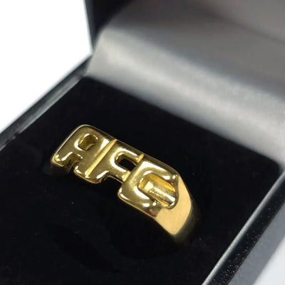 Arsenal FC 18ct Gold Plated on Silver AFC Ring - T