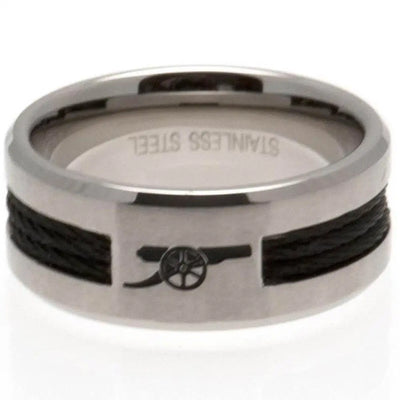 Arsenal FC Black Inlay Ring Small